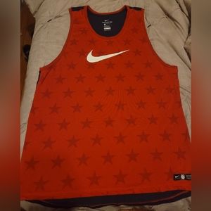 Nike tank top sleeveless shirt red blue usa